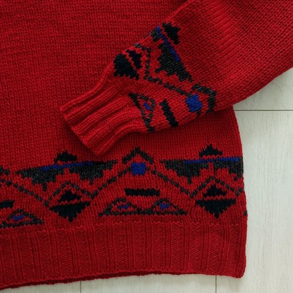 Vintage Polo by Ralph Lauren Red Wool Boys Sweater - Picture 8 of 12